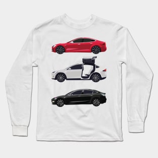 Minimalist Tesla 02 Long Sleeve T-Shirt